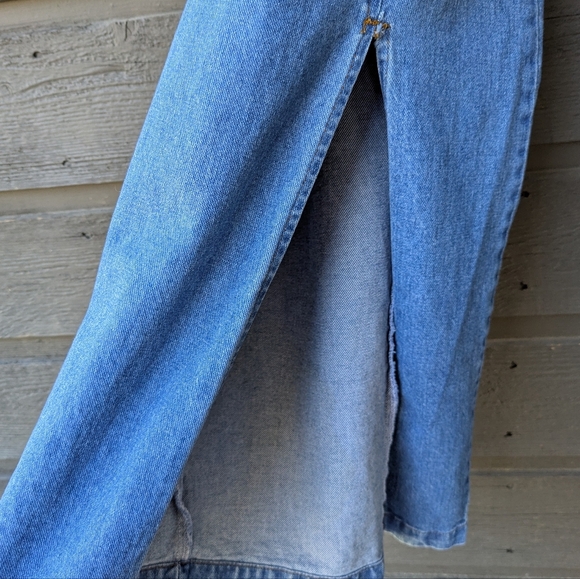 VTG 80s No Boundaries! Denim Bodycon Maxi Dress Size 3/4 - Picture 3 of 10